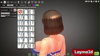 3D Animated Anime Woman with Oily Body in Sexy Outfit Video
